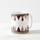 Cozy Knitted Christmas Trees Fair Isle Classic コーヒーマグカップ (正面右)