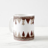 Cozy Knitted Christmas Trees Fair Isle Classic コーヒーマグカップ (正面左)