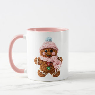 Cozy Knitted Gingerbread Winter Character マグカップ