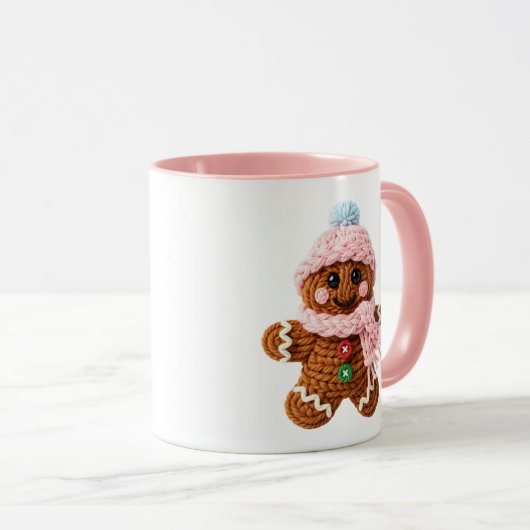 Cozy Knitted Gingerbread Winter Character マグカップ (正面右)