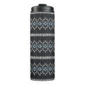 Cozy Knitted Pattern Black and Gray  タンブラー (正面)
