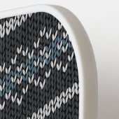 Cozy Knitted Pattern Black and Gray  ピックルボールラケット (左詳細)