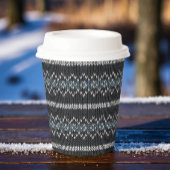 Cozy Knitted Pattern Black and Gray 紙コップ