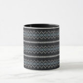 Cozy Knitted Pattern Black and Gray Mug マグカップ (中央)
