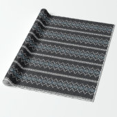 Cozy Knitted Pattern Black and Gray Wrapping Paper ラッピングペーパー (アンロールド)