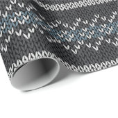Cozy Knitted Pattern Black and Gray Wrapping Paper ラッピングペーパー (ロールコーナー)