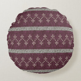 Cozy Knitted Pattern Decorative Pillow ラウンドクッション