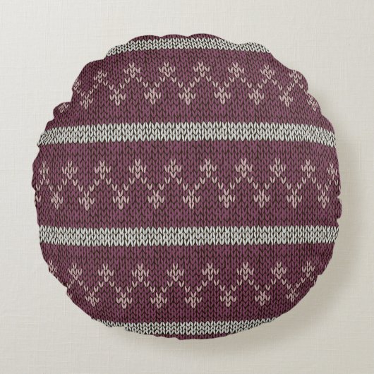 Cozy Knitted Pattern Decorative Pillow ラウンドクッション (正面)