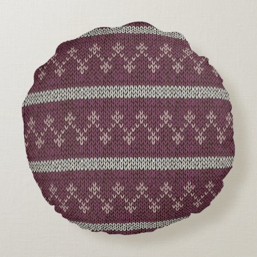 Cozy Knitted Pattern Decorative Pillow ラウンドクッション (裏面)