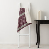 Cozy Knitted Pattern Throw Blanket in Burgundy  シェルパブランケット (インサイチュ)