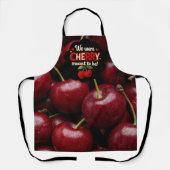 Cozy knitted-style typography and adorable cherry  エプロン (正面)