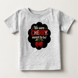 Cozy knitted-style typography and adorable cherry ベビーTシャツ