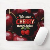 Cozy knitted-style typography and adorable cherry  マウスパッド (マウス)