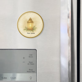 Cozy Lantern Winter Wall Clock – MerryMist Warm Gl マグネット