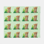 Cozy Leopard Fleece Blanket フリースブランケット (正面(横))