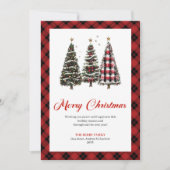 Cozy Leopard Print Christmas Tree Holiday Greeting シーズンカード (正面)