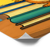 Cozy Library Scene: Humorous Mirthful Mouse ポスター (角)