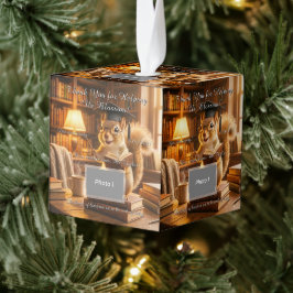 Cozy Library Squirrel Teacher Appreciation キューブオーナメント