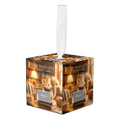 Cozy Library Squirrel Teacher Appreciation キューブオーナメント (正面アングル)