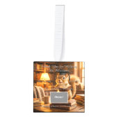 Cozy Library Squirrel Teacher Appreciation キューブオーナメント (正面)