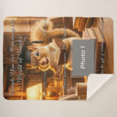 Cozy Library Squirrel Teacher Appreciation Blanket シェルパブランケット (正面(横))