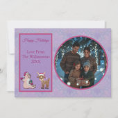 Cozy Lilac Traditional Family Photo Christmas シーズンカード (正面)