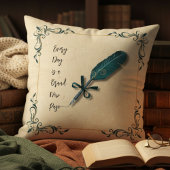 Cozy Literary Quill Script Reading Nook Decor クッション