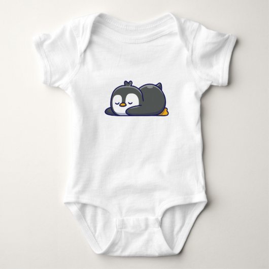 Cozy Little Penguin Nap ベビーボディスーツ (正面)