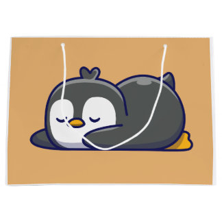 Cozy Little Penguin Nap ラージペーパーバッグ
