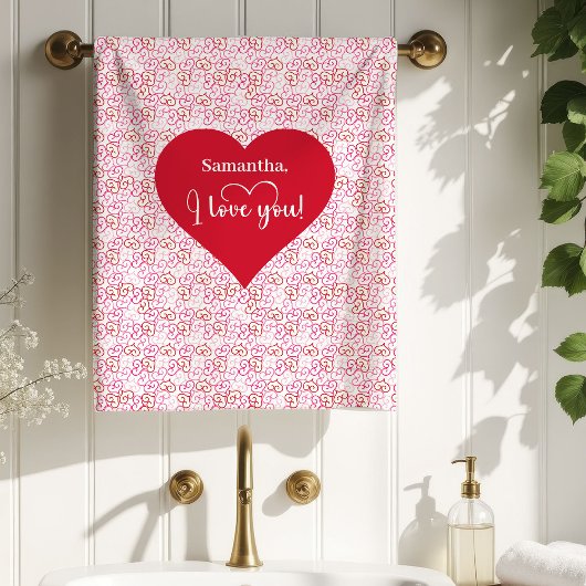 Cozy Love Hearts Valentine Gift Bath Towel バスタオルセット