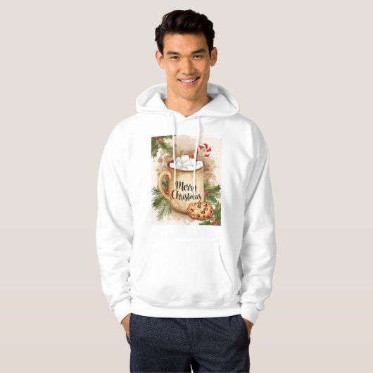 Cozy merry C\hristmas holly cookie warm festive パーカ (正面フル)