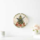 Cozy Merry Christmas – Festive Tree ラウンド壁時計 (ホーム)