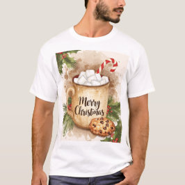Cozy merry Christmas holly cookie cute festive Tシャツ