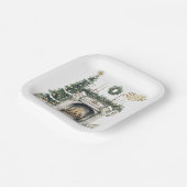 Cozy Merry Christmas Paper Plate Winter Window ペーパープレート (傾斜あり)