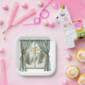 Cozy Merry Christmas Paper Plate  Winter Window ペーパープレート (パーティー)