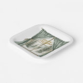 Cozy Merry Christmas Paper Plate  Winter Window ペーパープレート (傾斜あり)