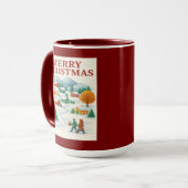 Cozy Merry Christmas Winter Village Mug マグカップ (正面左)