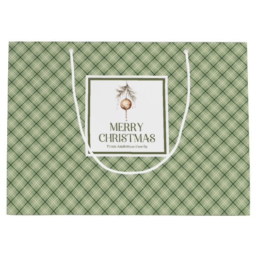 Cozy Minimal Christmas Gift Bag Scandinavian Style ラージペーパーバッグ (正面)