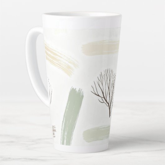 Cozy  Minimal Winter Aesthetic Pattern   カフェラテマグ (左アングル)