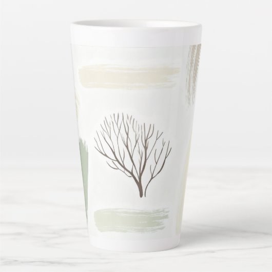 Cozy  Minimal Winter Aesthetic Pattern   カフェラテマグ (正面)