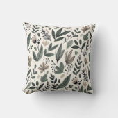Cozy Minimalist Botanical Leaf Pattern クッション (正面)