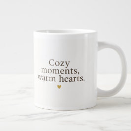 Cozy Moments, Warm Hearts | シンプルなクリスマスデザイン ジャンボコーヒーマグカップ