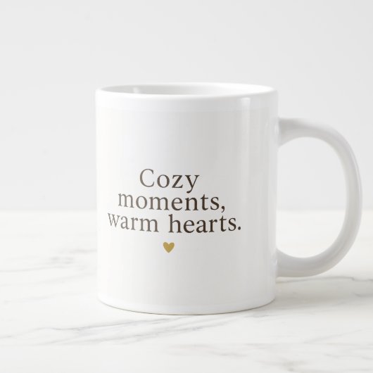 Cozy Moments, Warm Hearts | Minimalist Christmas ジャンボコーヒーマグカップ (右)