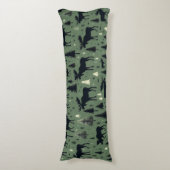 Cozy Moose and Pines Forest Green ボディピロー (正面縦)