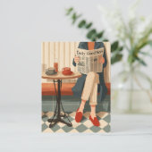 Cozy Morning Coffee and News ポストカード (スタンド正面)