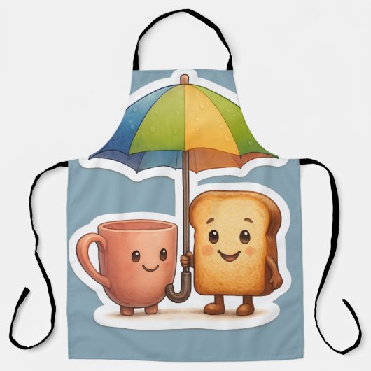 Cozy Morning Duo ☕🍞 エプロン (正面)