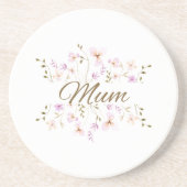 Cozy Mother’s Day & Birthday Gift, Floral Mum コースター (正面)