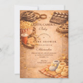 Cozy Movie Night Baby Shower 招待状 (正面)