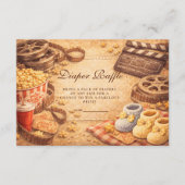 Cozy Movie Night Baby Shower Diapper Raffle エンクロージャーカード (正面)