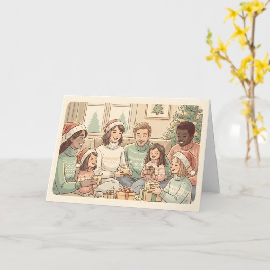 Cozy Multi-Generational Family Christmas Gathering カード (黄色い花)